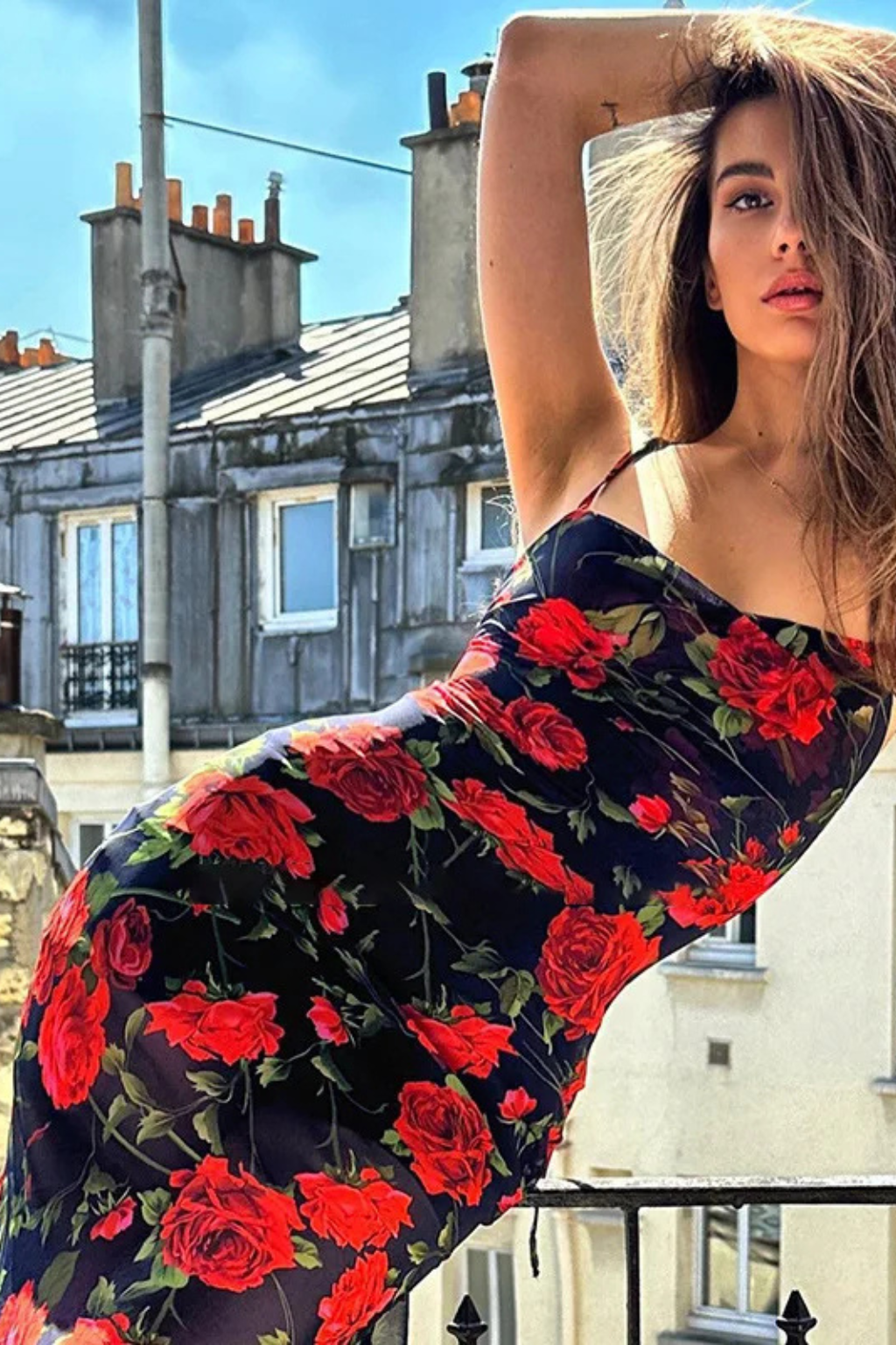 Isadora | Floral Spaghetti Strap Maxi Dress