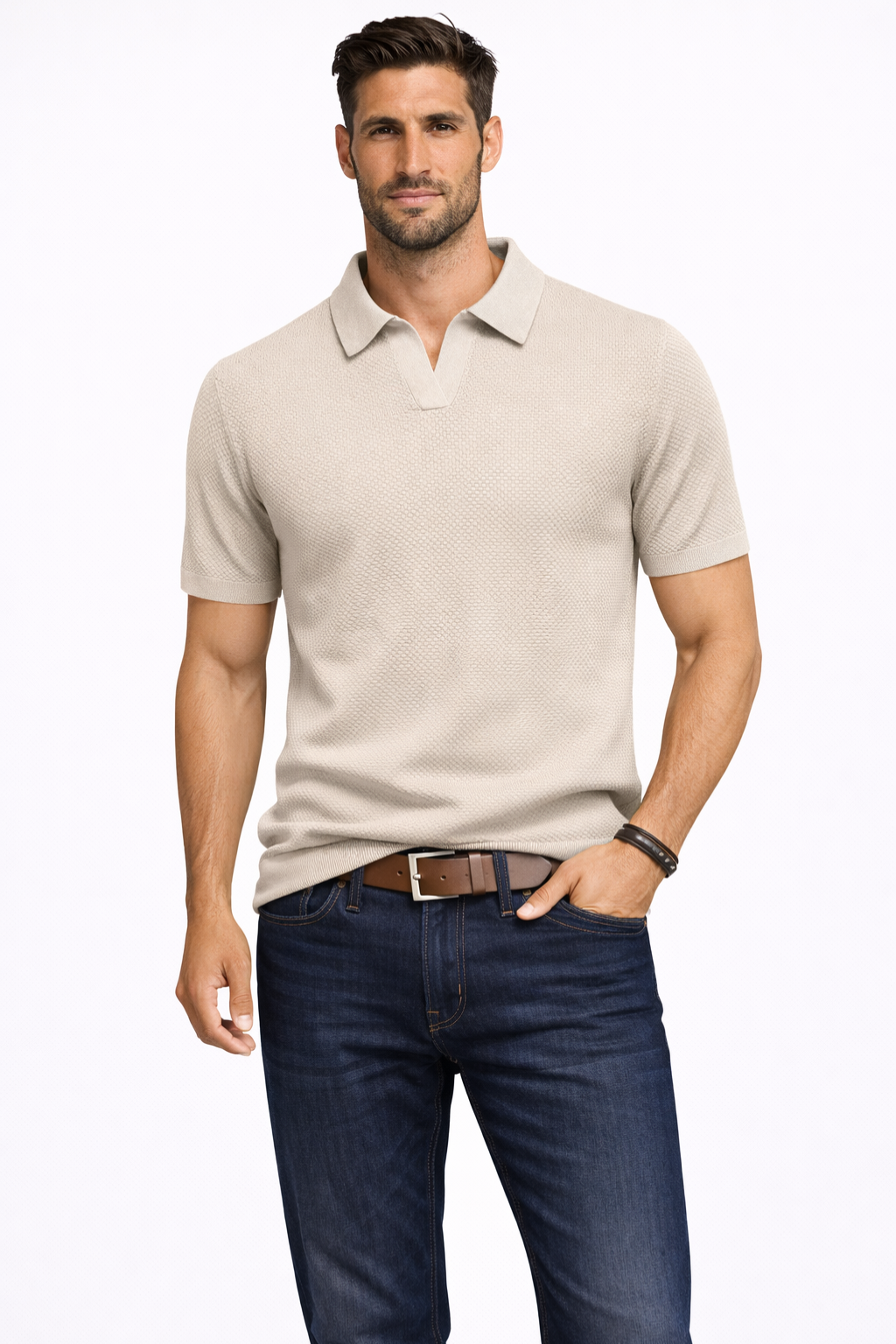 Theodore | Men's Classic Textured Knit Polo