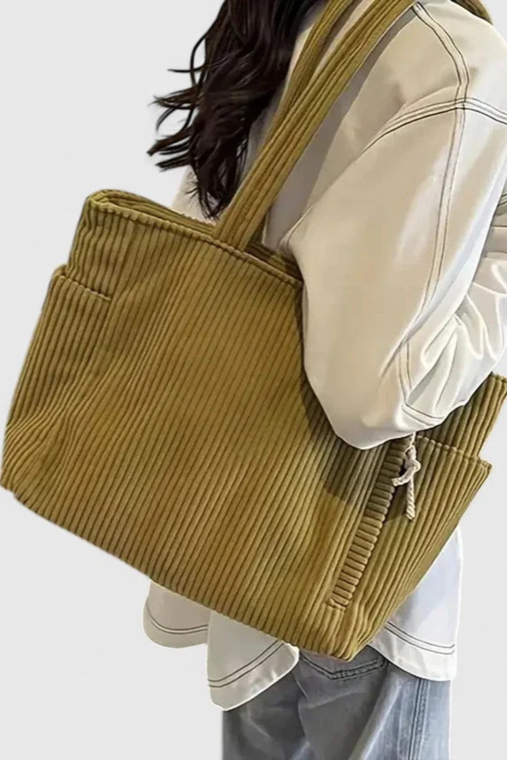 Evangeline | Ribbed Corduroy Tote Bag