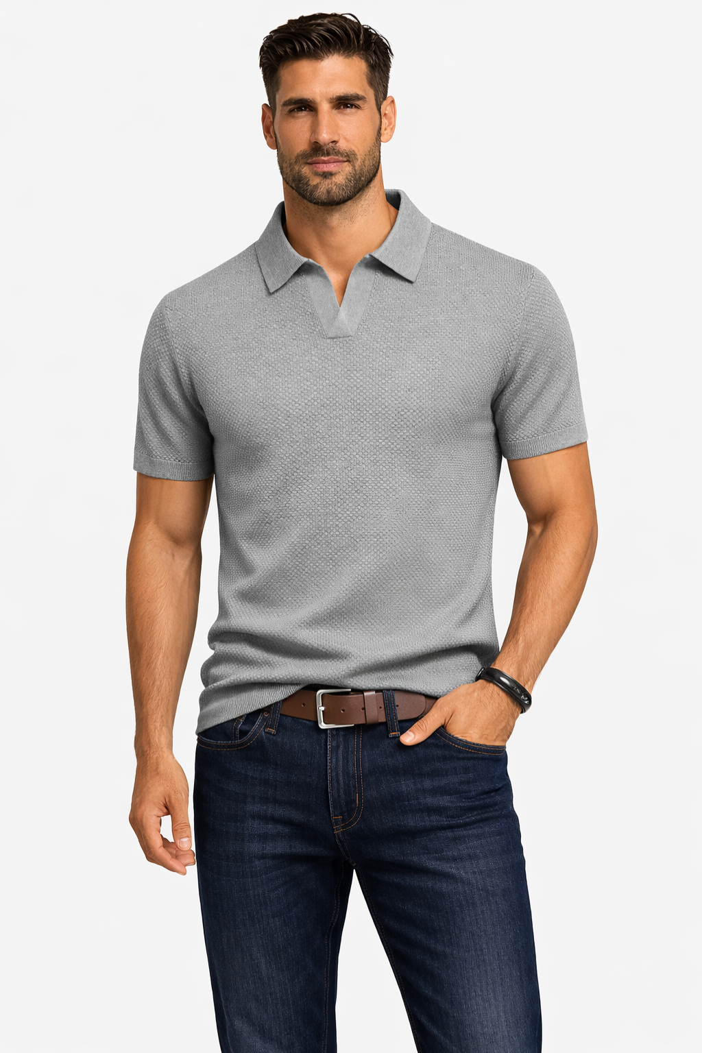 Theodore | Men's Classic Textured Knit Polo