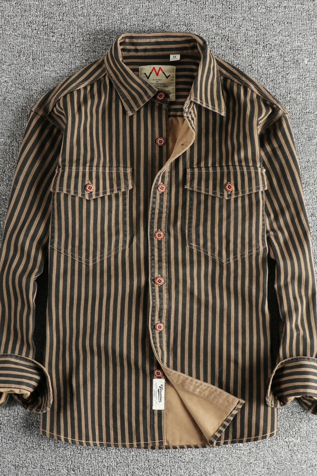 Theodore | Men's Casual Striped Dual Pocket Button Down