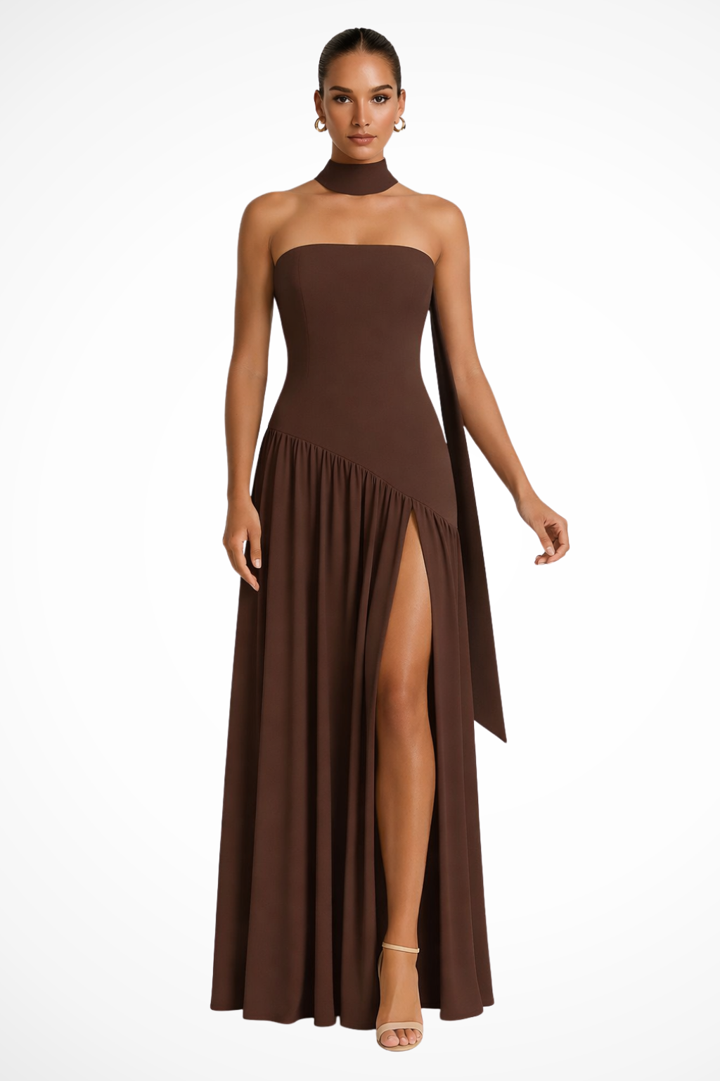 Isadora | Elegant Strapless Side Slit Maxi Dress