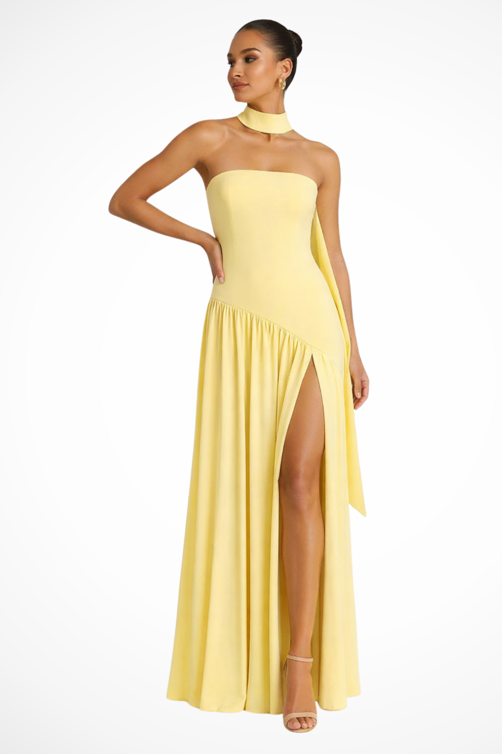 Isadora | Elegant Strapless Side Slit Maxi Dress