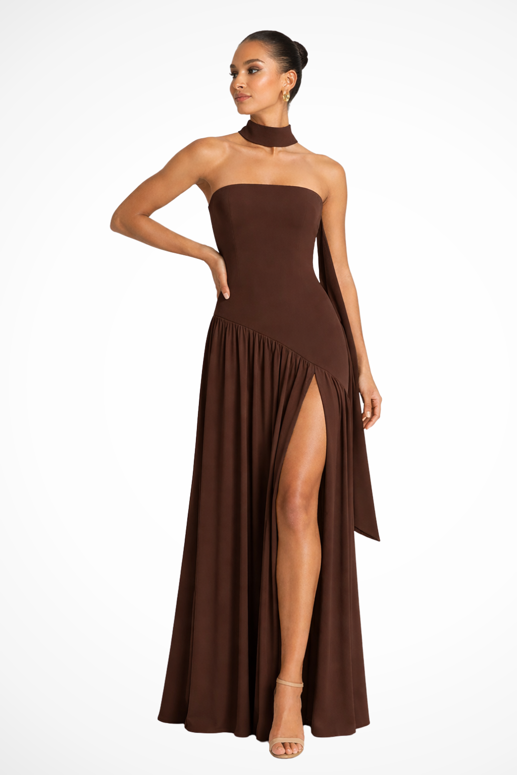 Isadora | Elegant Strapless Side Slit Maxi Dress