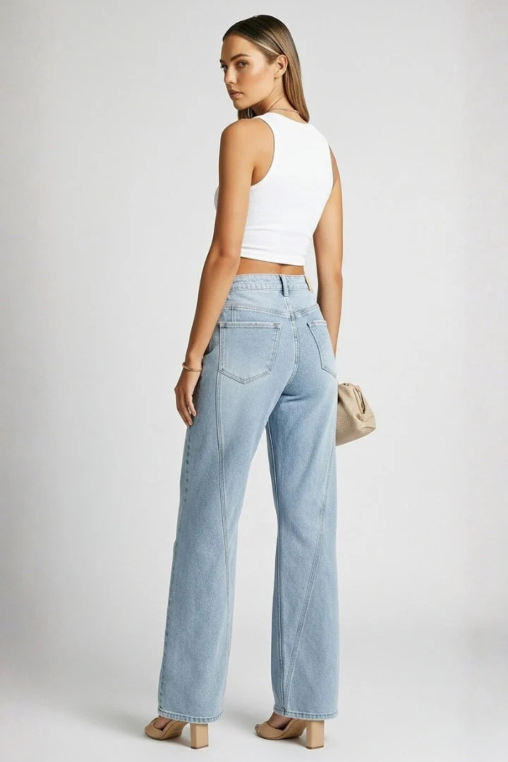 Isadora | Elegant High Waist Wide Leg Denim Jeans