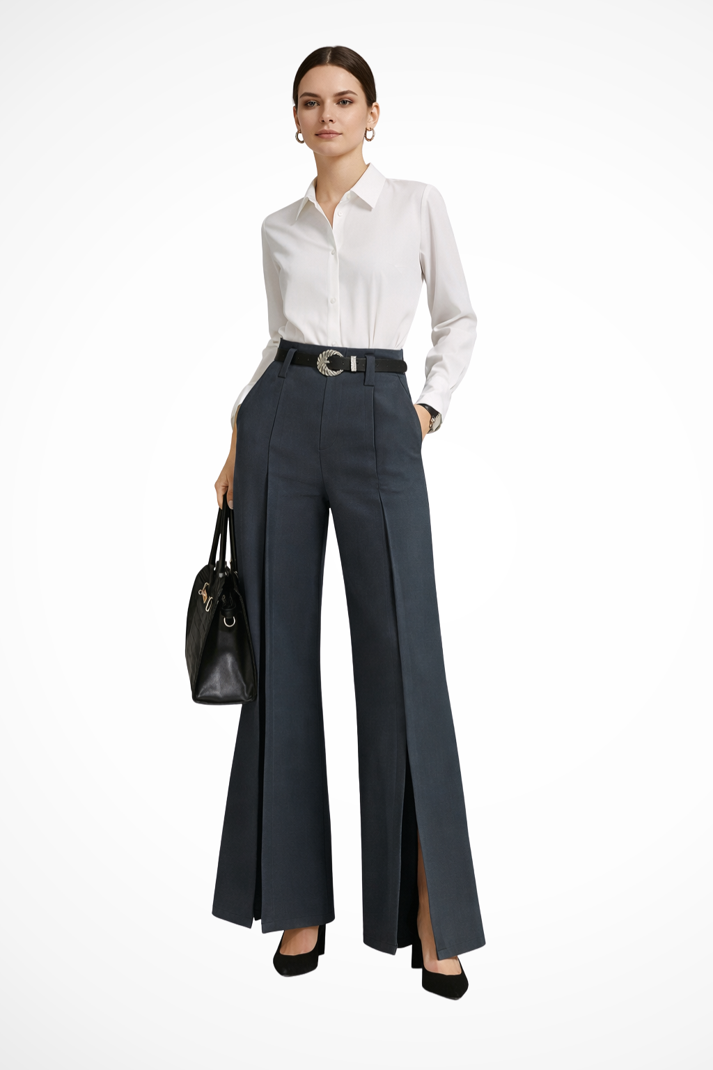 Seraphina | Elegant High Waisted Wide Leg Pants Women