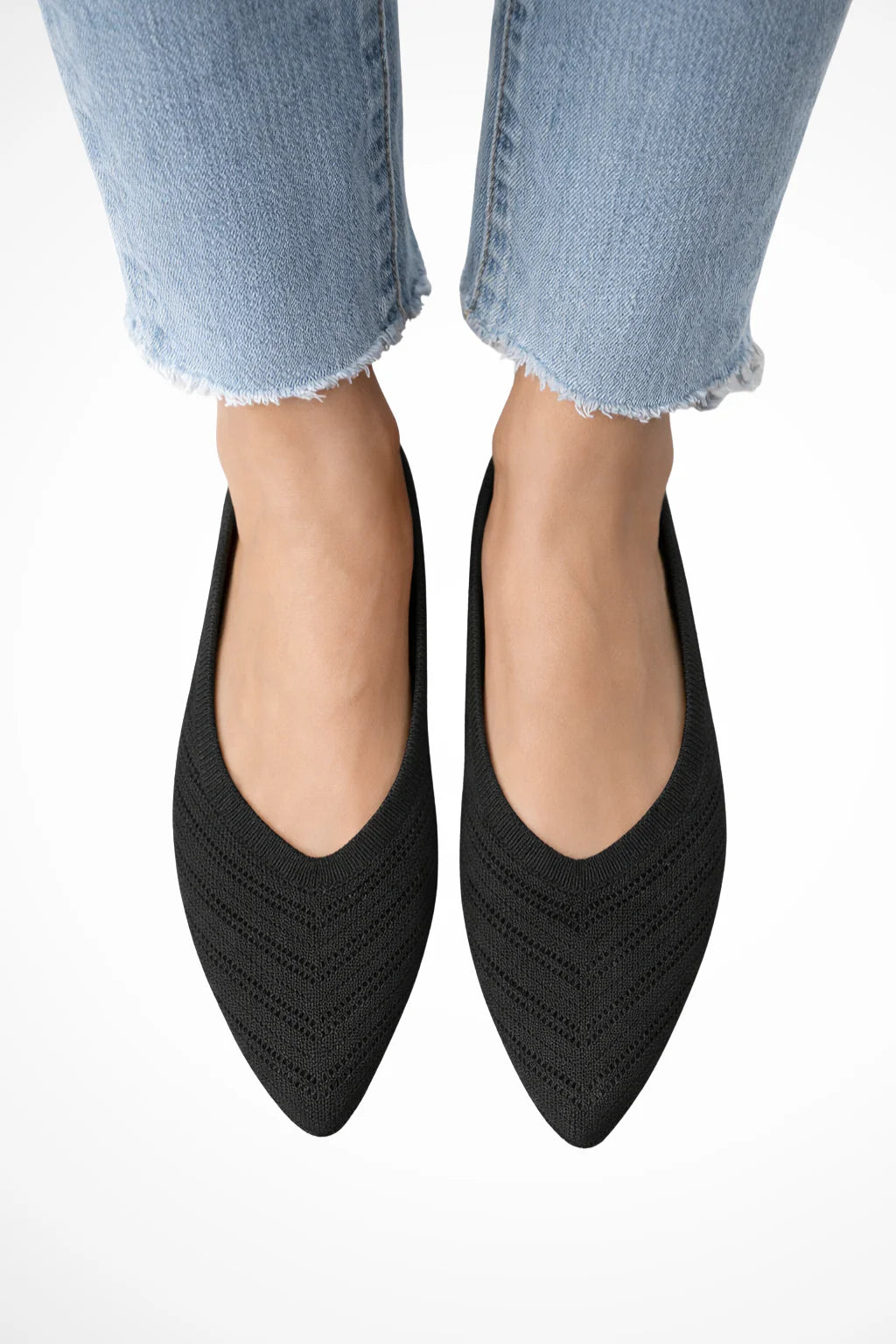 Adrielle | Elegant Pointed Toe Knit Ballet Flats
