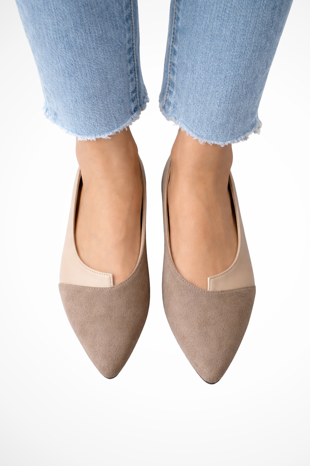Seraphina | Elegant Pointed Toe Mixed Texture Flats