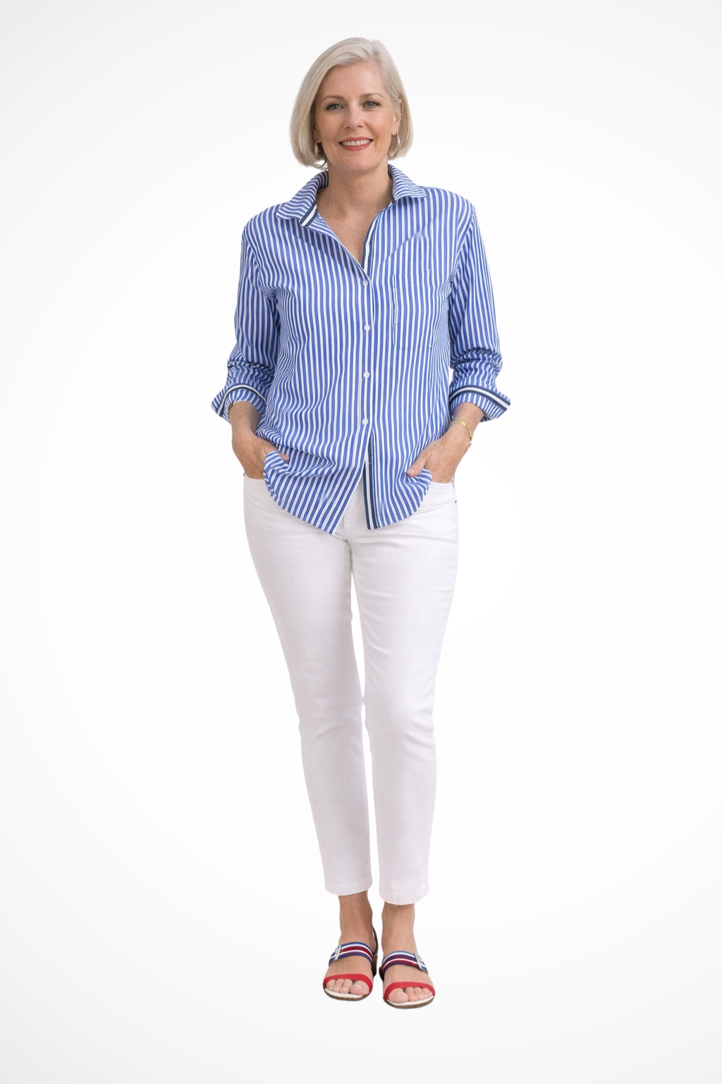 Cordelia | Classic Striped Oversized Button-Front Shirt