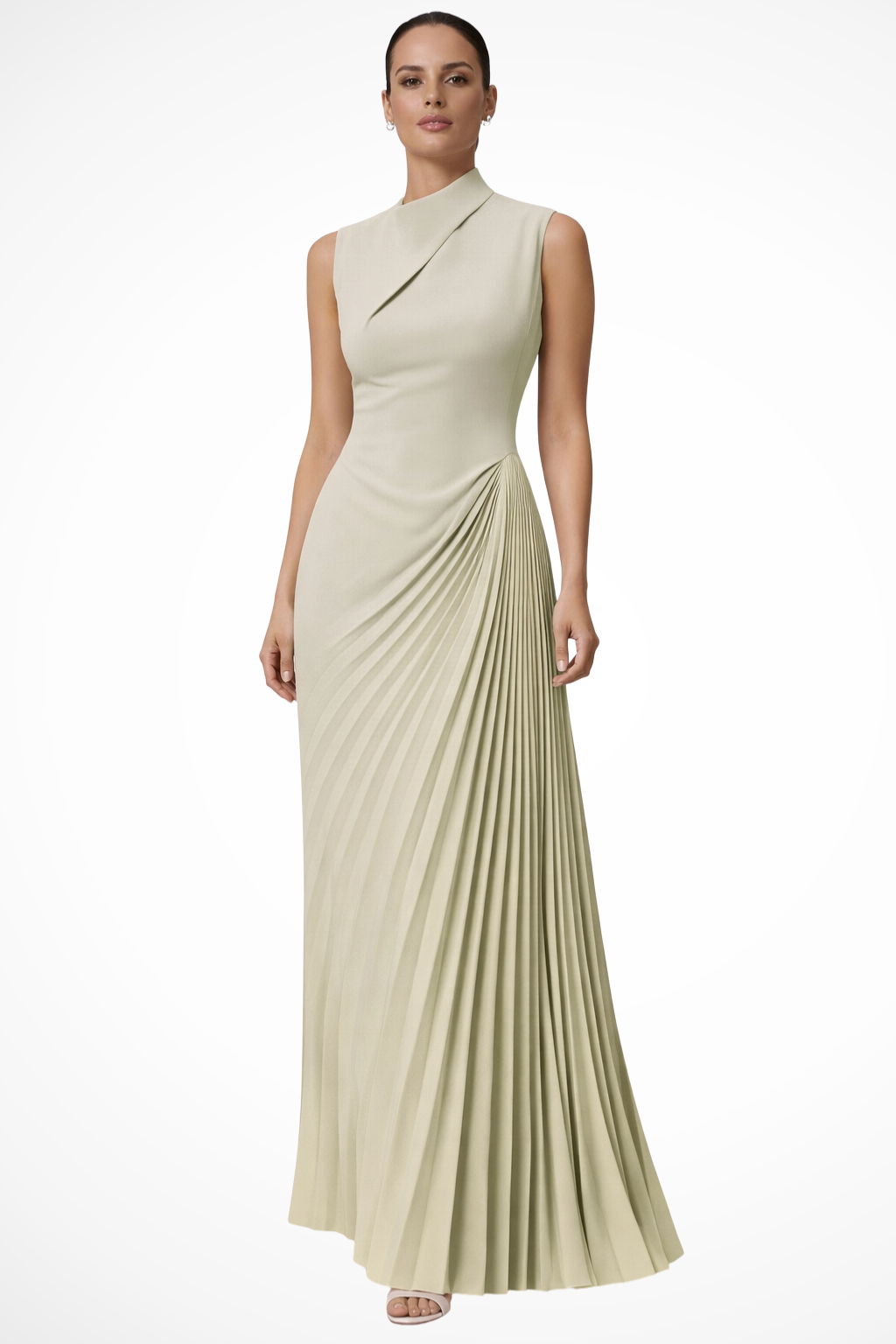 Adrielle | Elegant One Shoulder Pleated Maxi Dress