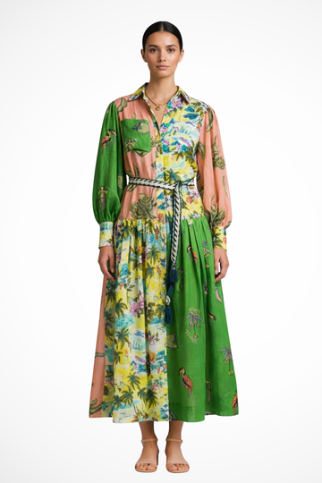 Rowella | Elegant Tiered Drawstring Maxi Dress
