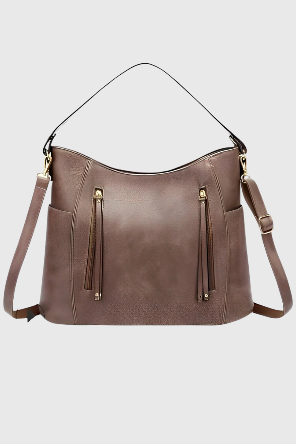 Cordelia | Elegant Dual Zip Tassel Hobo Bag