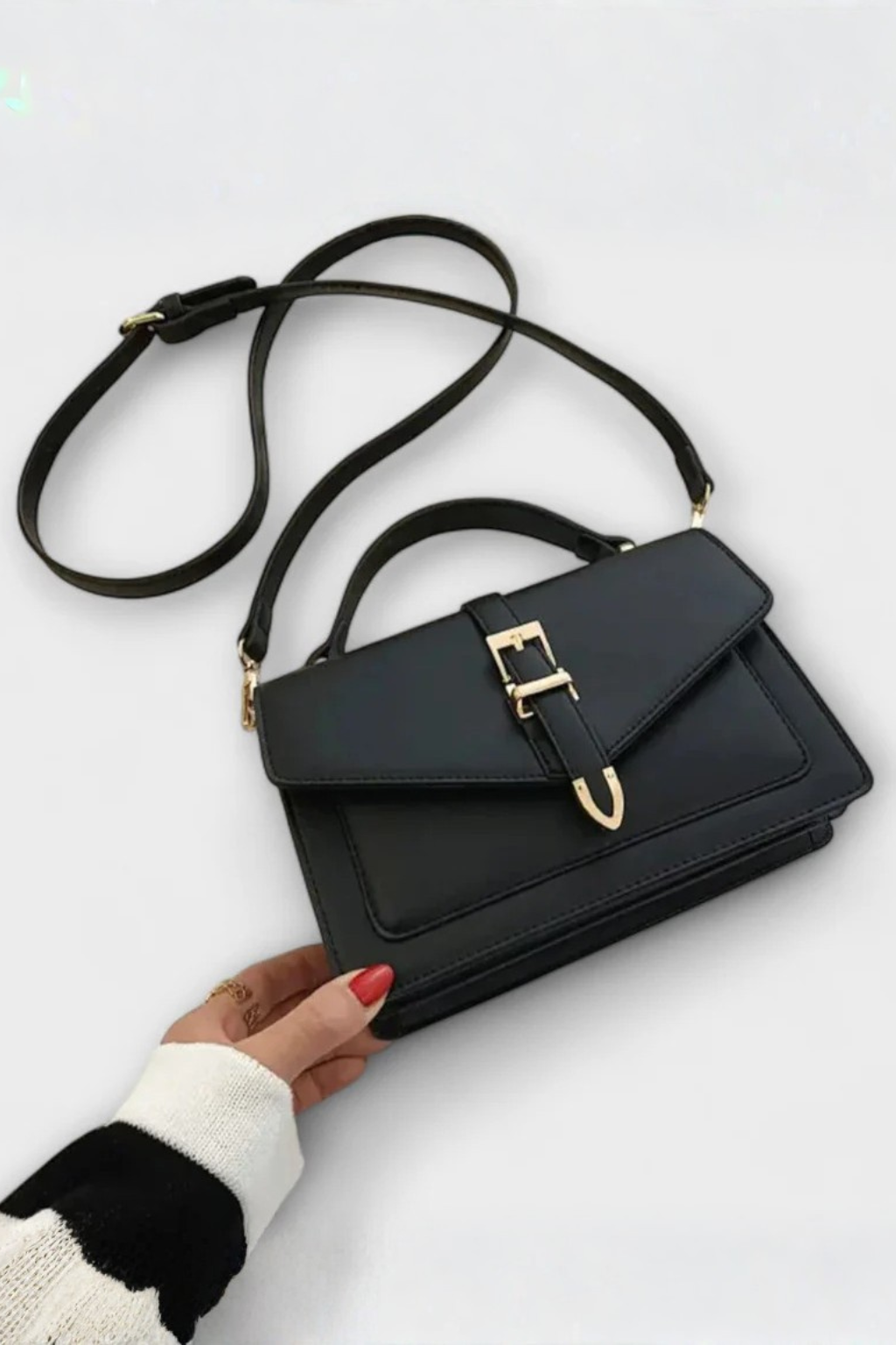 Rowella | Elegant Structured Flap Buckle Cross Body Bag