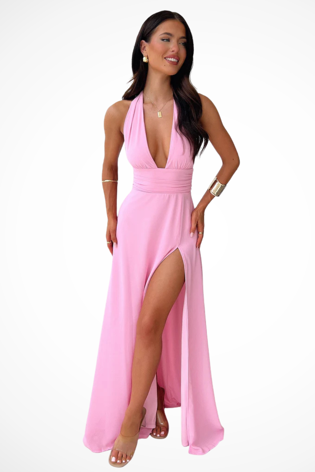 Arabella | Elegant Halter Neck Maxi Dress