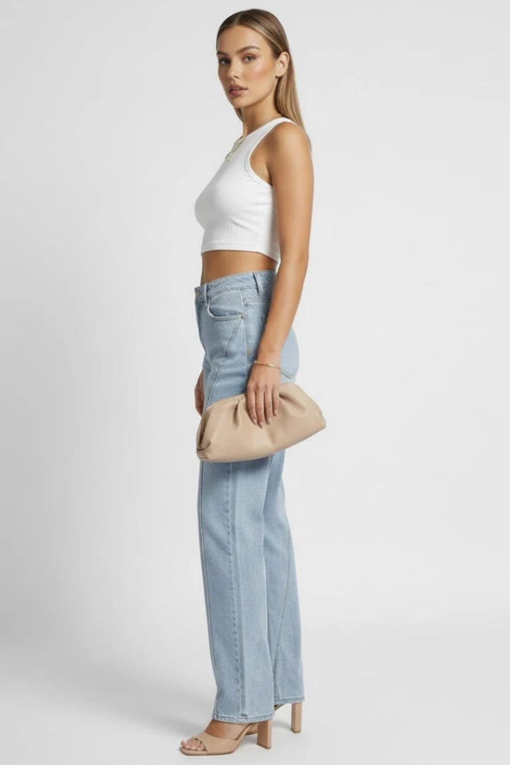 Isadora | Elegant High Waist Wide Leg Denim Jeans