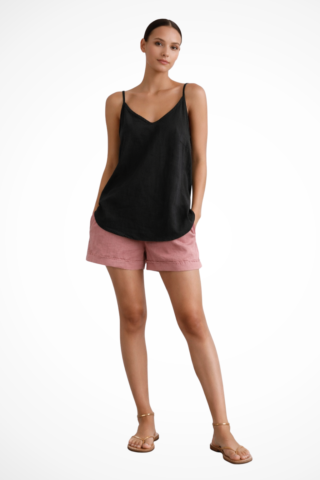 Adrielle | Effortless Linen Spaghetti Strap Tank Top