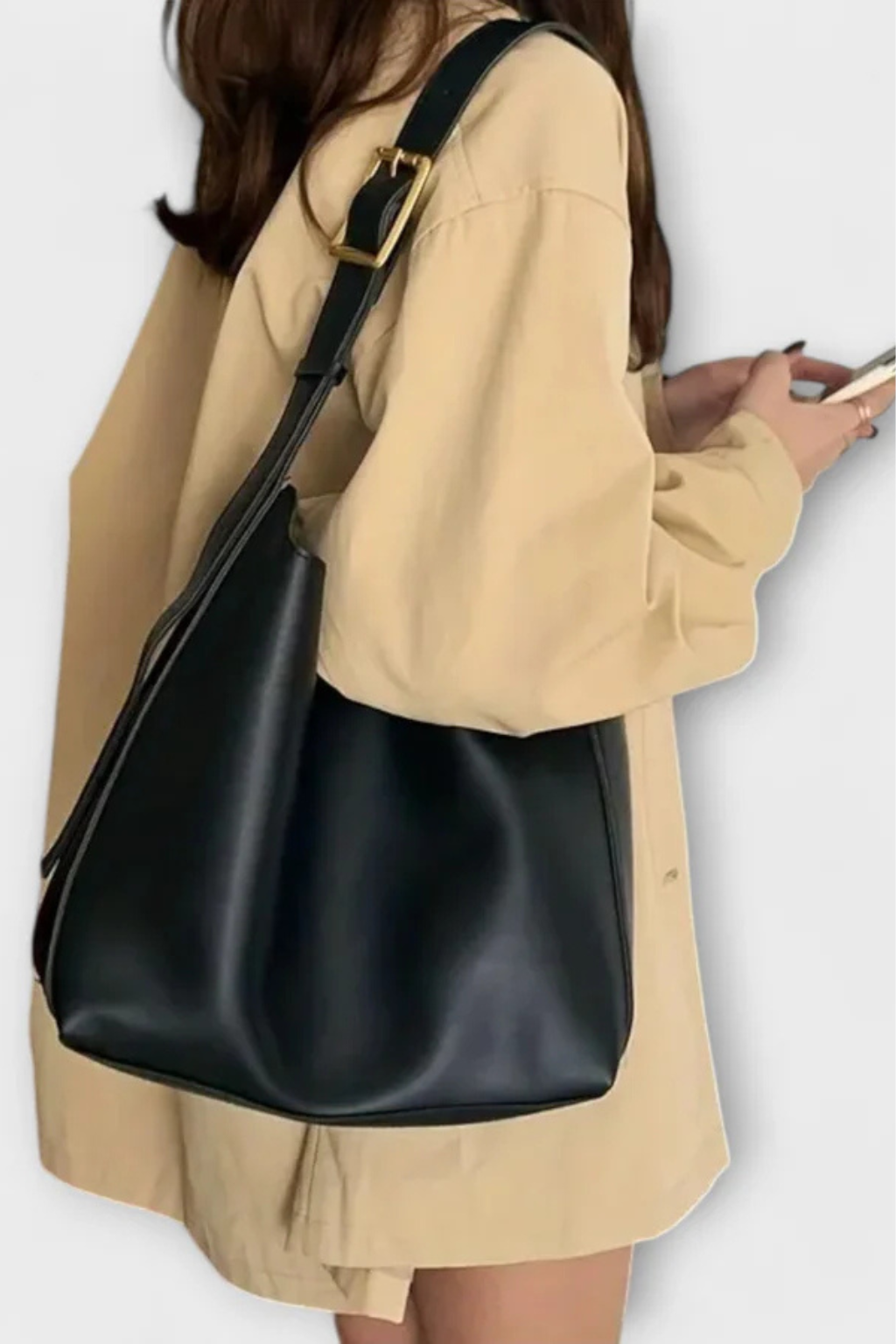 Isabelle | Slouchy Gold Buckle Shoulder Bag