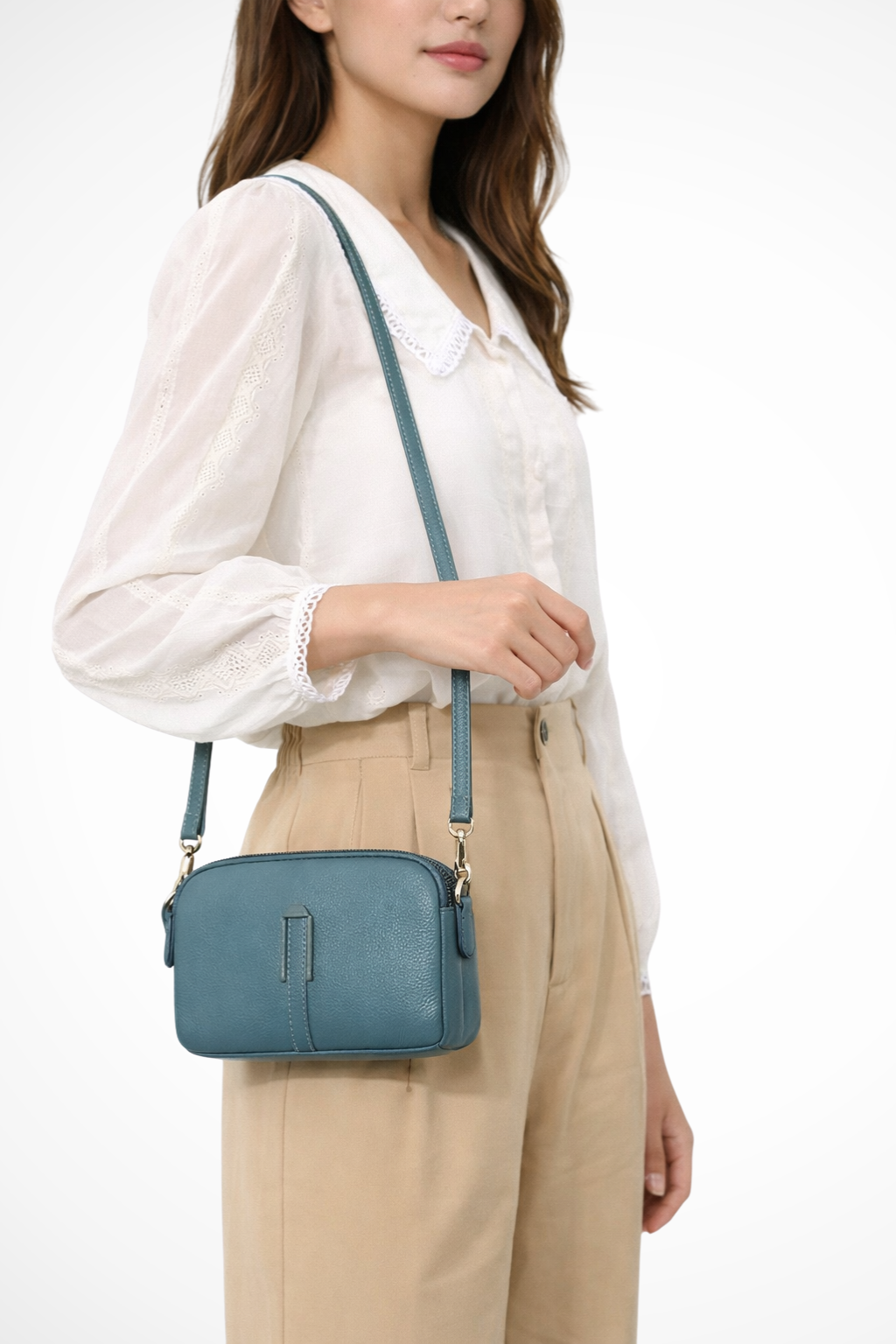 Isabelle | Compact Double Zip Cross Body Bag