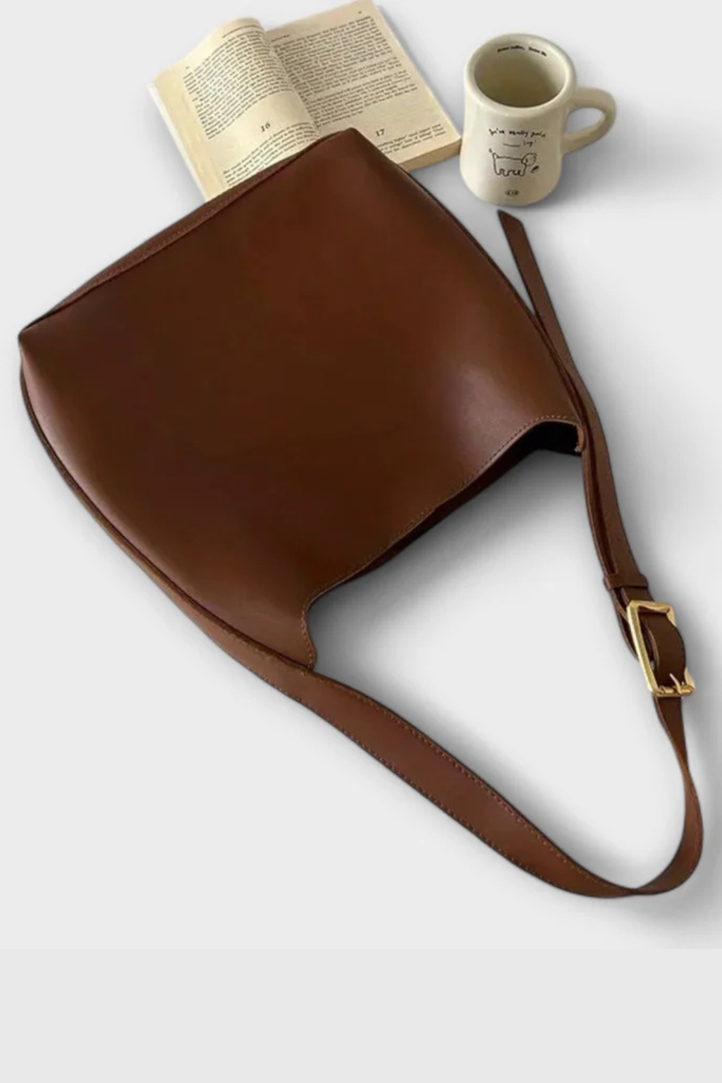 Isabelle | Slouchy Gold Buckle Shoulder Bag