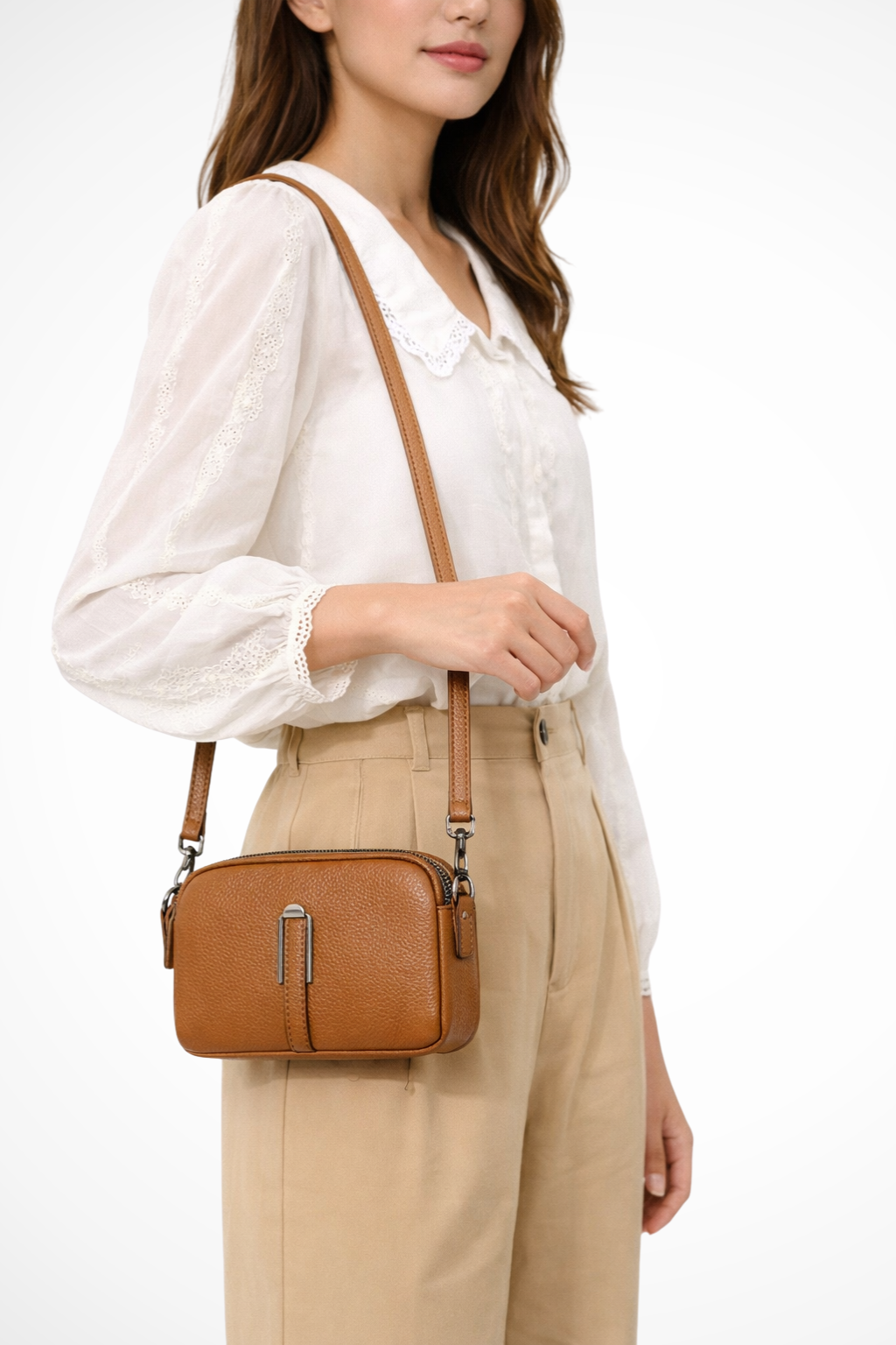 Isabelle | Compact Double Zip Cross Body Bag