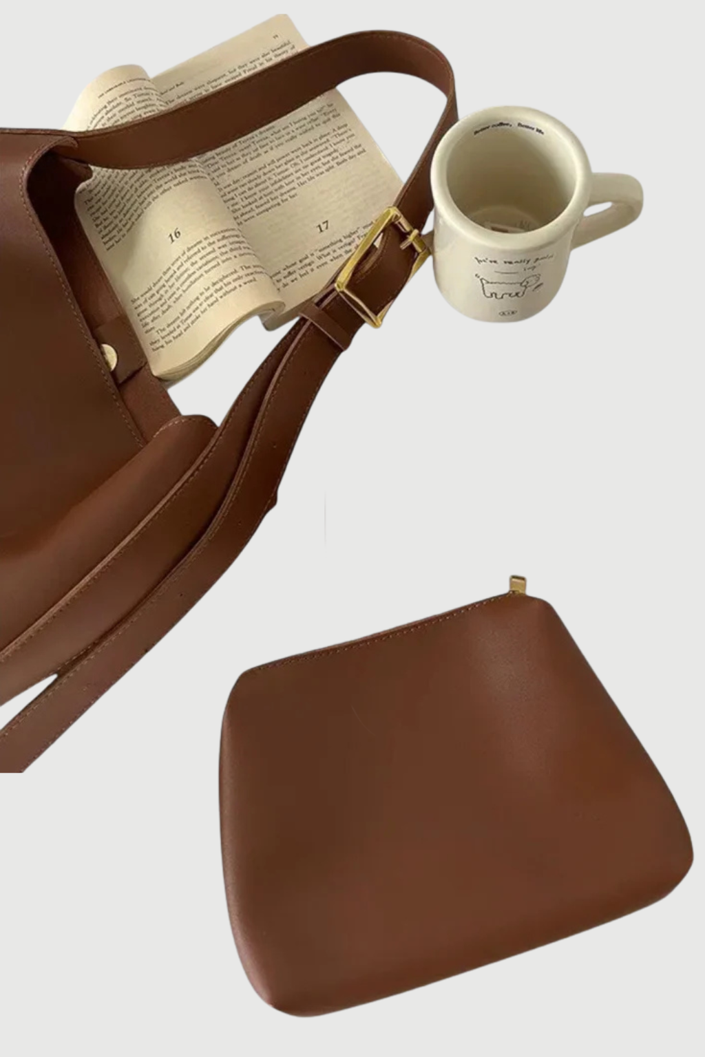 Isabelle | Slouchy Gold Buckle Shoulder Bag