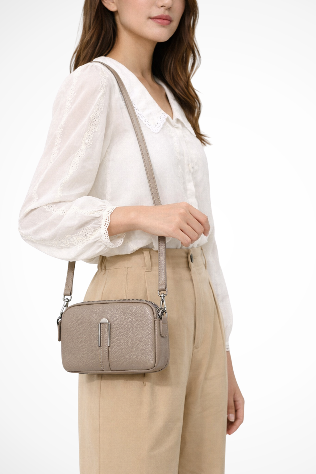 Isabelle | Compact Double Zip Cross Body Bag