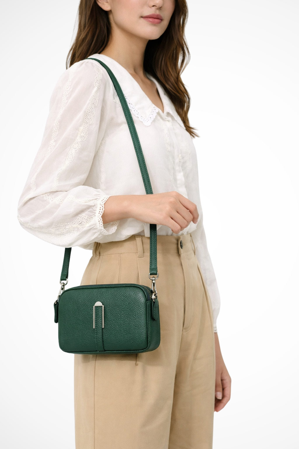 Isabelle | Compact Double Zip Cross Body Bag