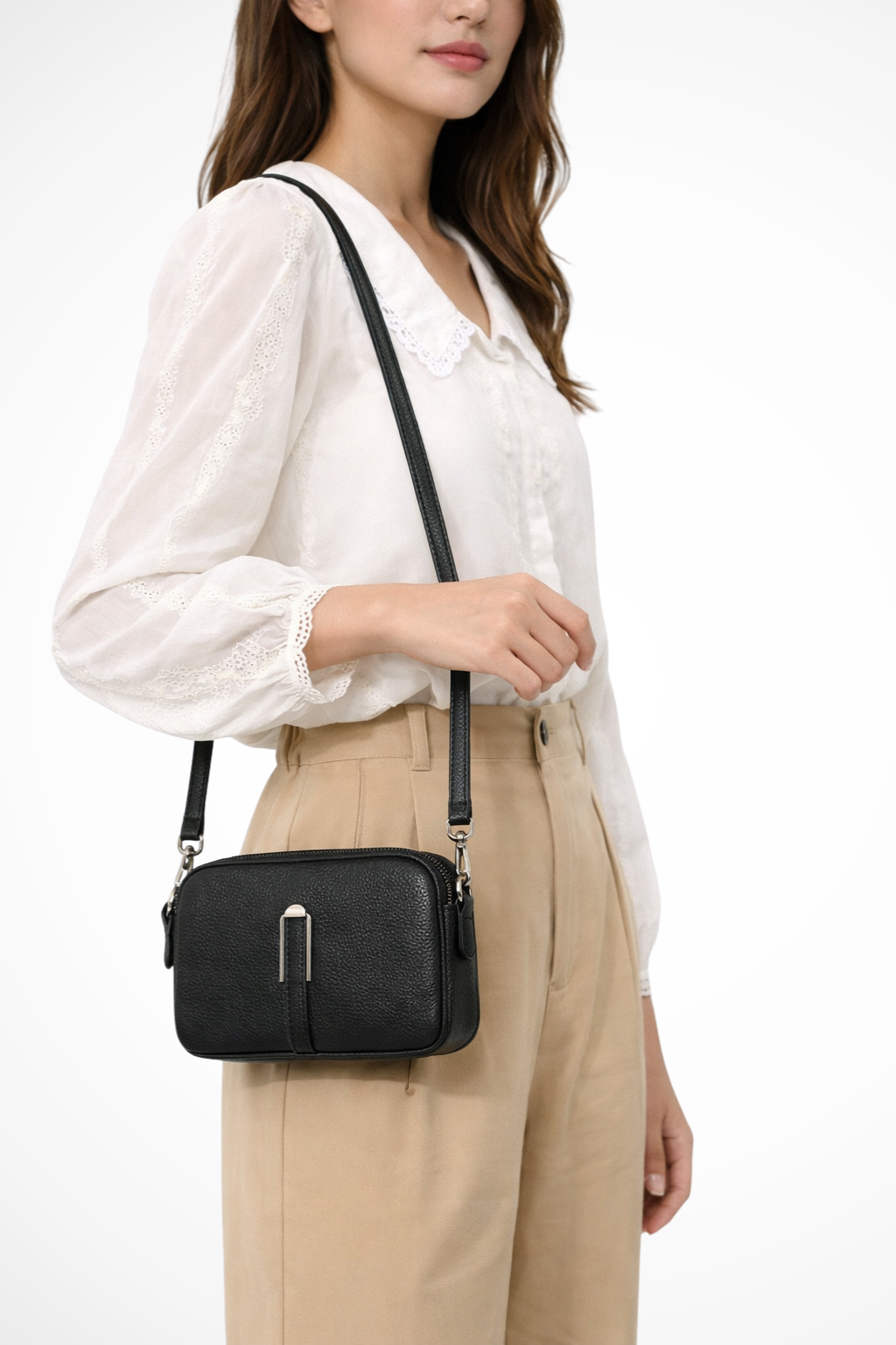 Isabelle | Compact Double Zip Cross Body Bag