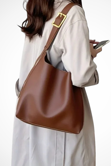 Isabelle | Slouchy Gold Buckle Shoulder Bag
