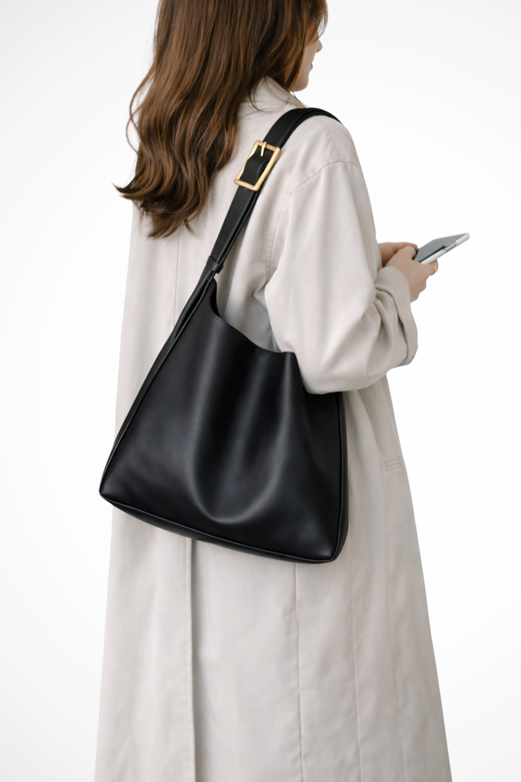 Isabelle | Slouchy Gold Buckle Shoulder Bag
