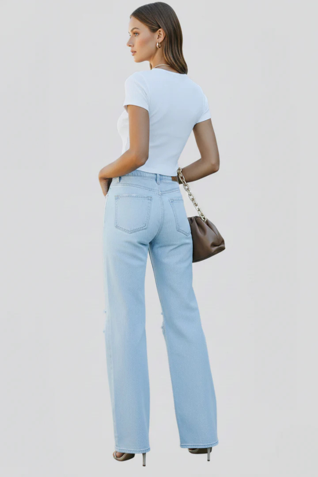 Ophelia | Effortless Distressed Wide Leg Jeans