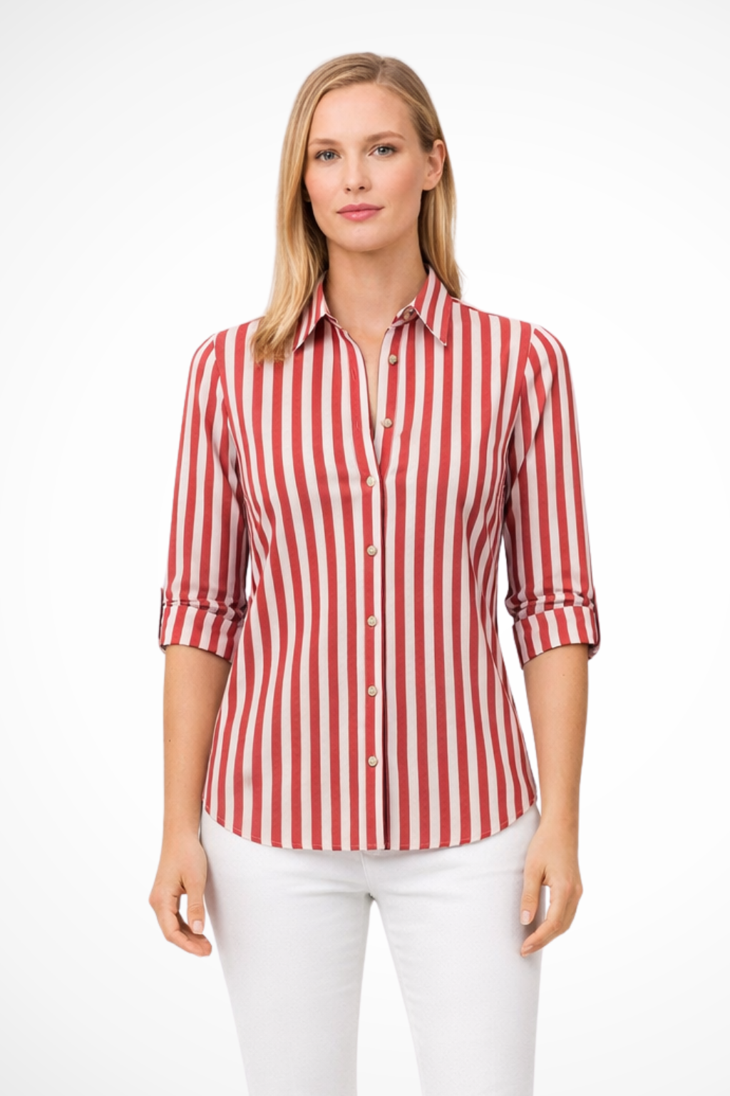 Evangeline | Classic Striped Button Down Shirt