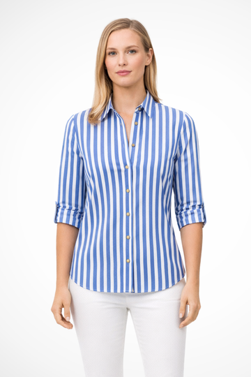 Evangeline | Classic Striped Button Down Shirt