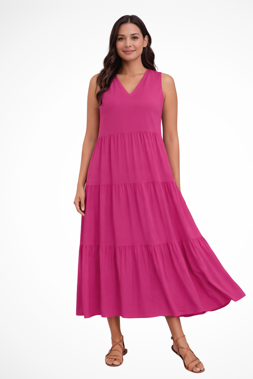 Ophelia | Elegant Tiered V-Neck Maxi Dress