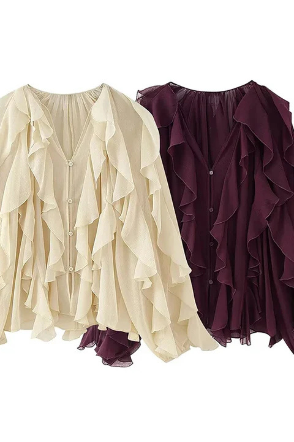 Isadora | Romantic Layered Ruffle V-Neck Blouse