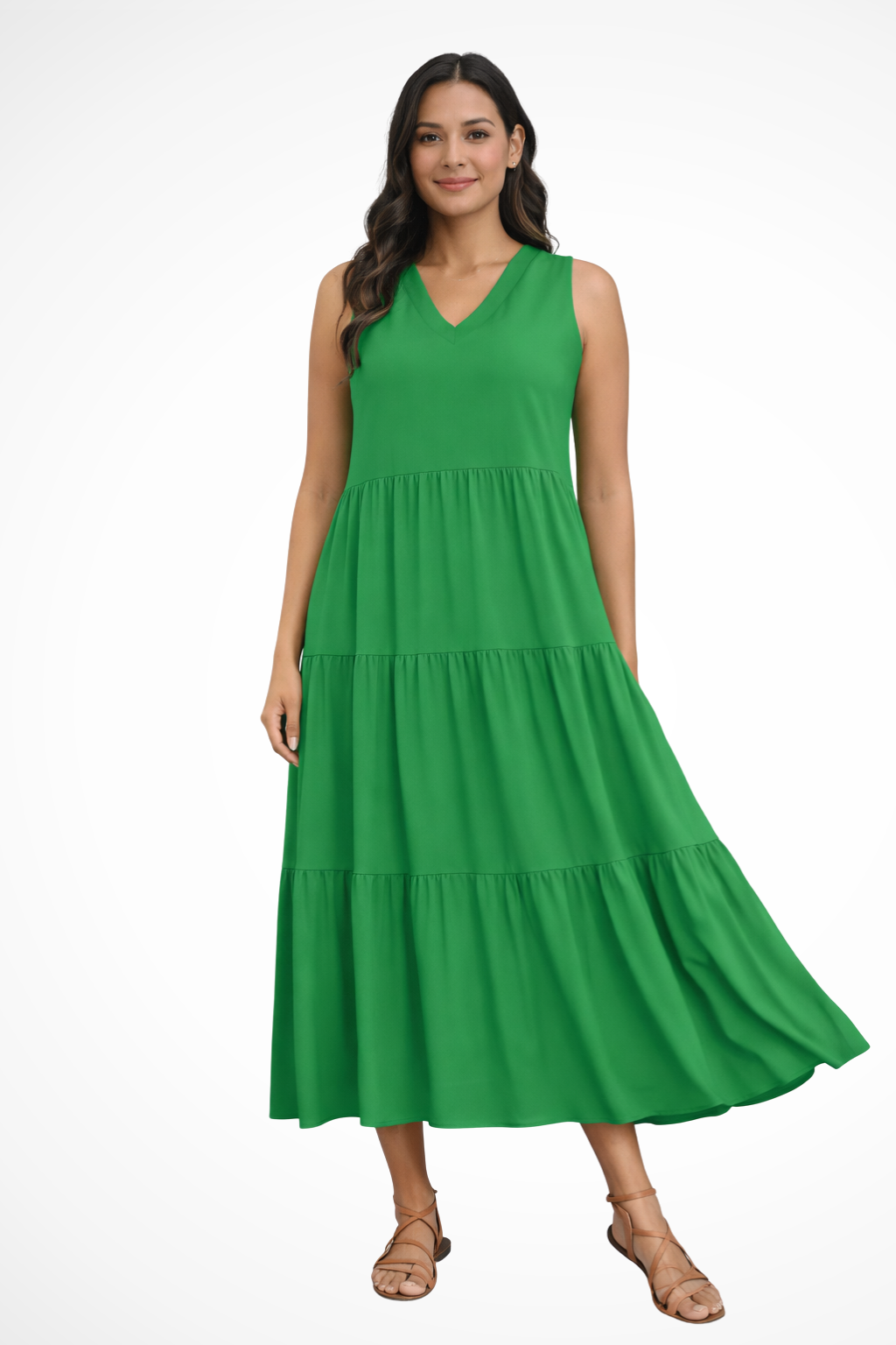 Ophelia | Elegant Tiered V-Neck Maxi Dress