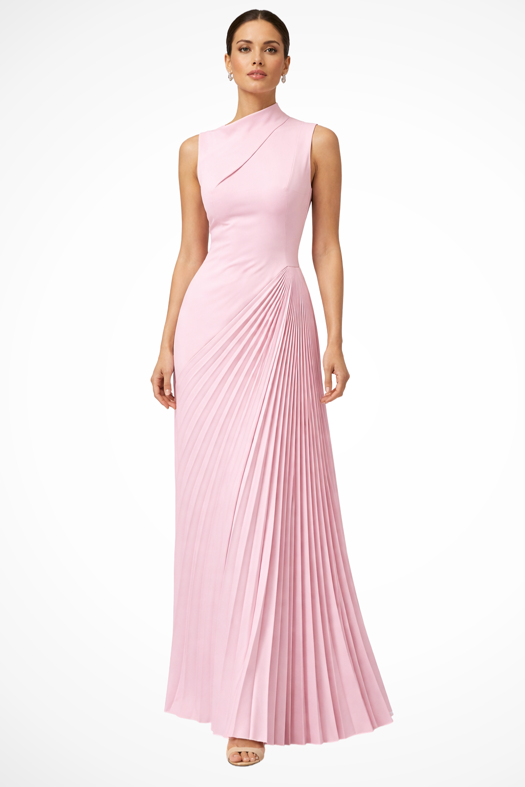Adrielle | Elegant One Shoulder Pleated Maxi Dress