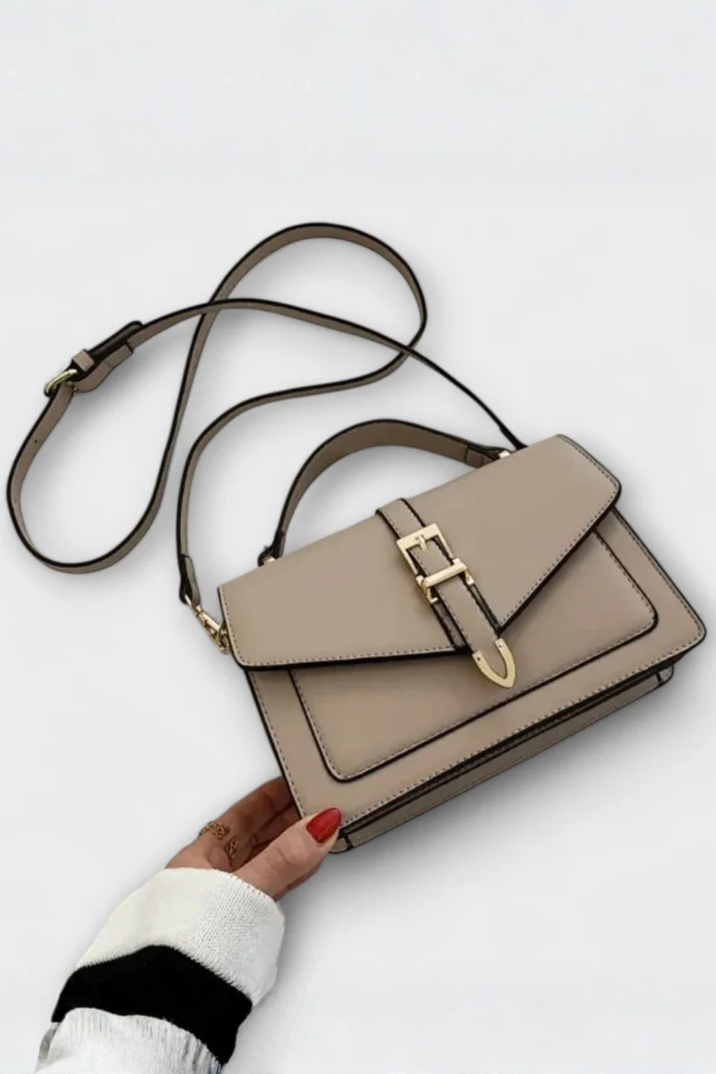 Rowella | Elegant Structured Flap Buckle Cross Body Bag