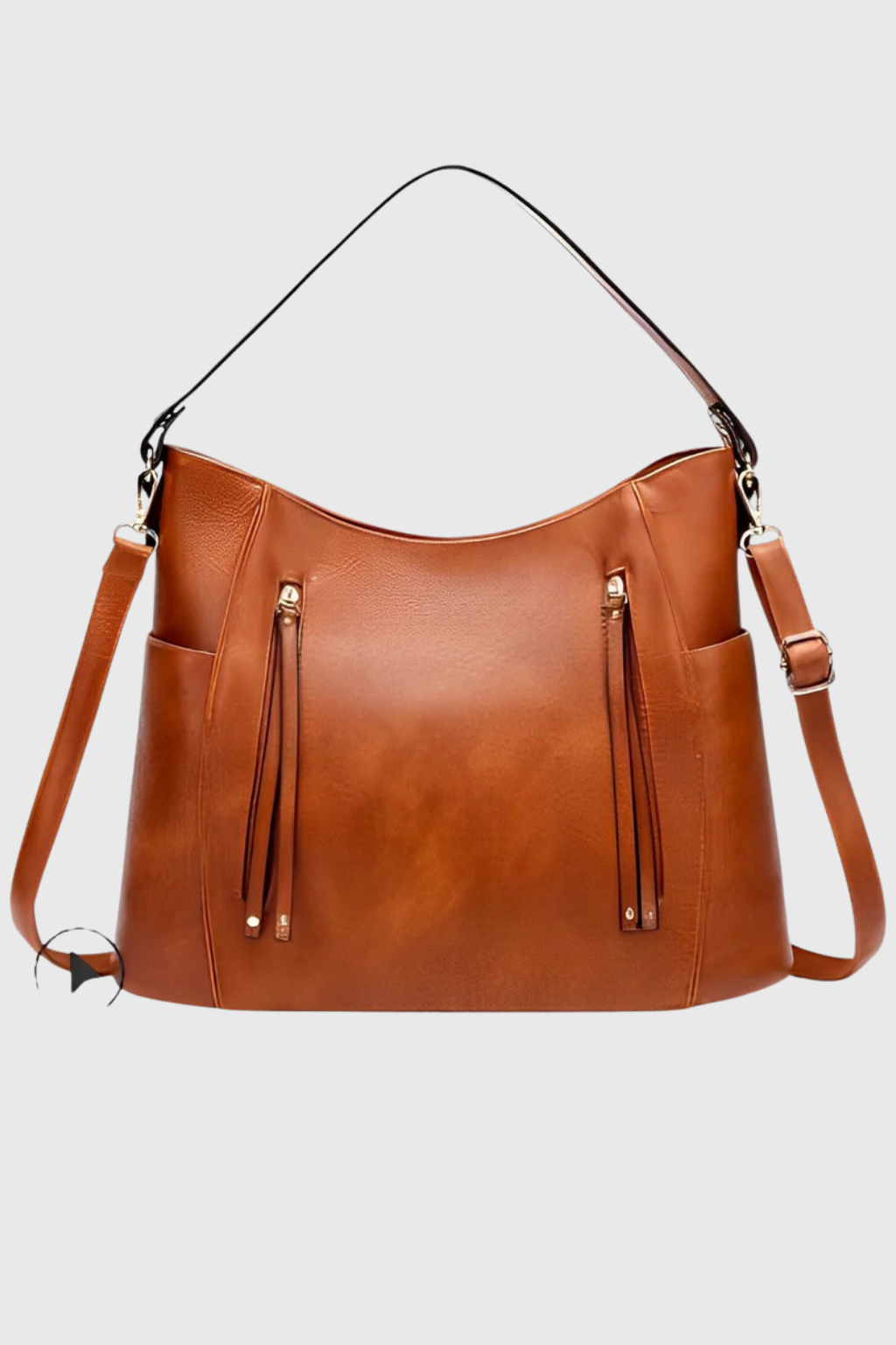 Cordelia | Elegant Dual Zip Tassel Hobo Bag