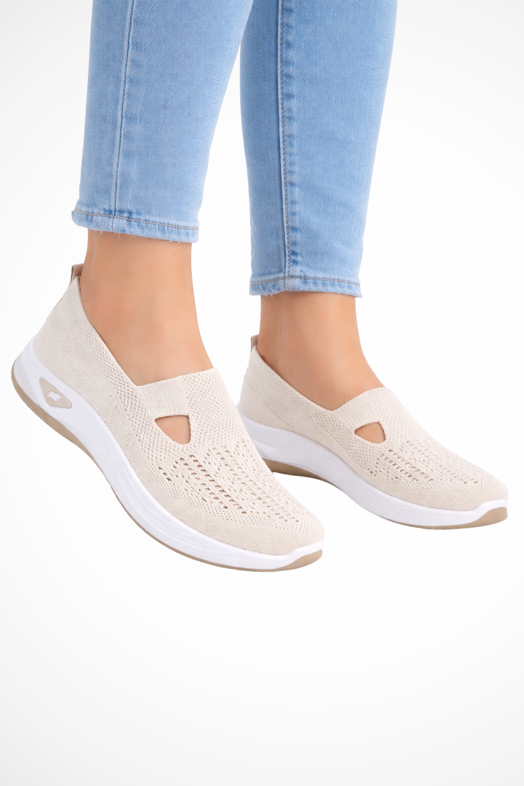 Luneth | Effortless Knit Cutout Slip-On Sneakers