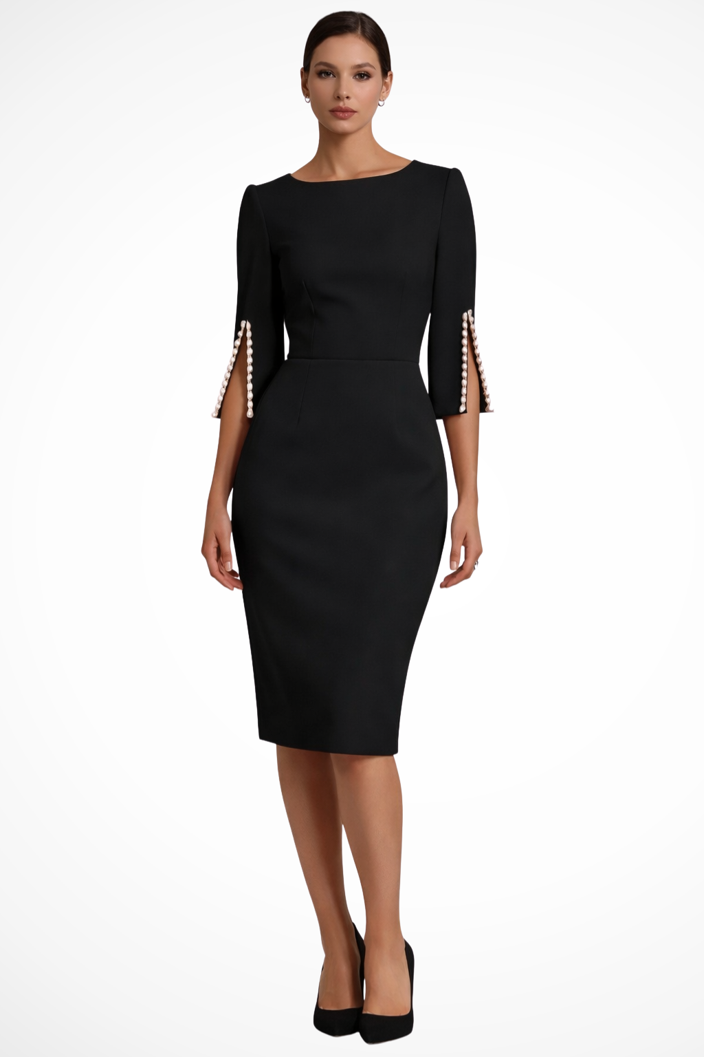 Ophelia | Elegant Split Sleeve Midi Dress