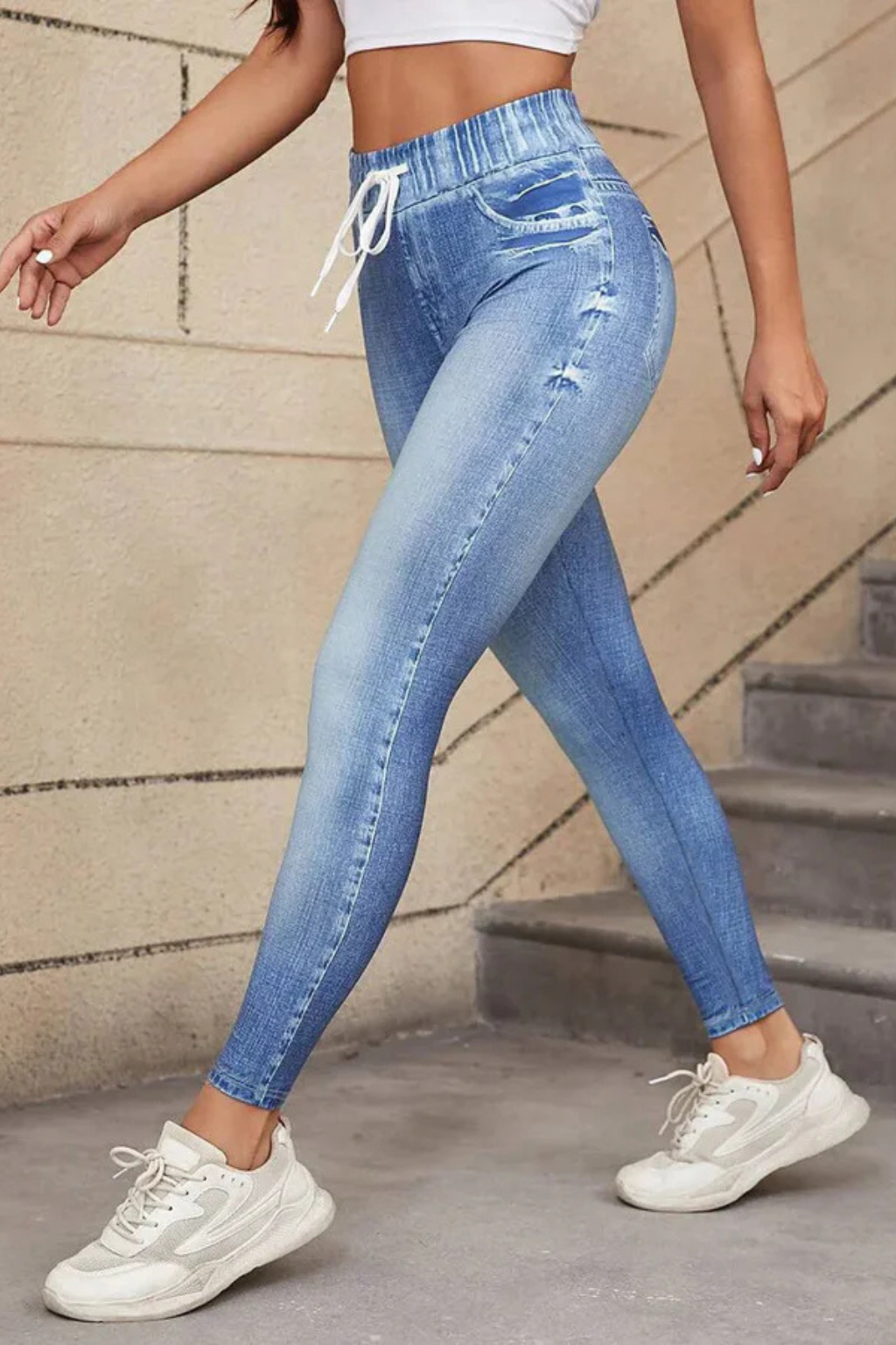 Claribel | Elegant High Waist Drawstring Skinny Jeans