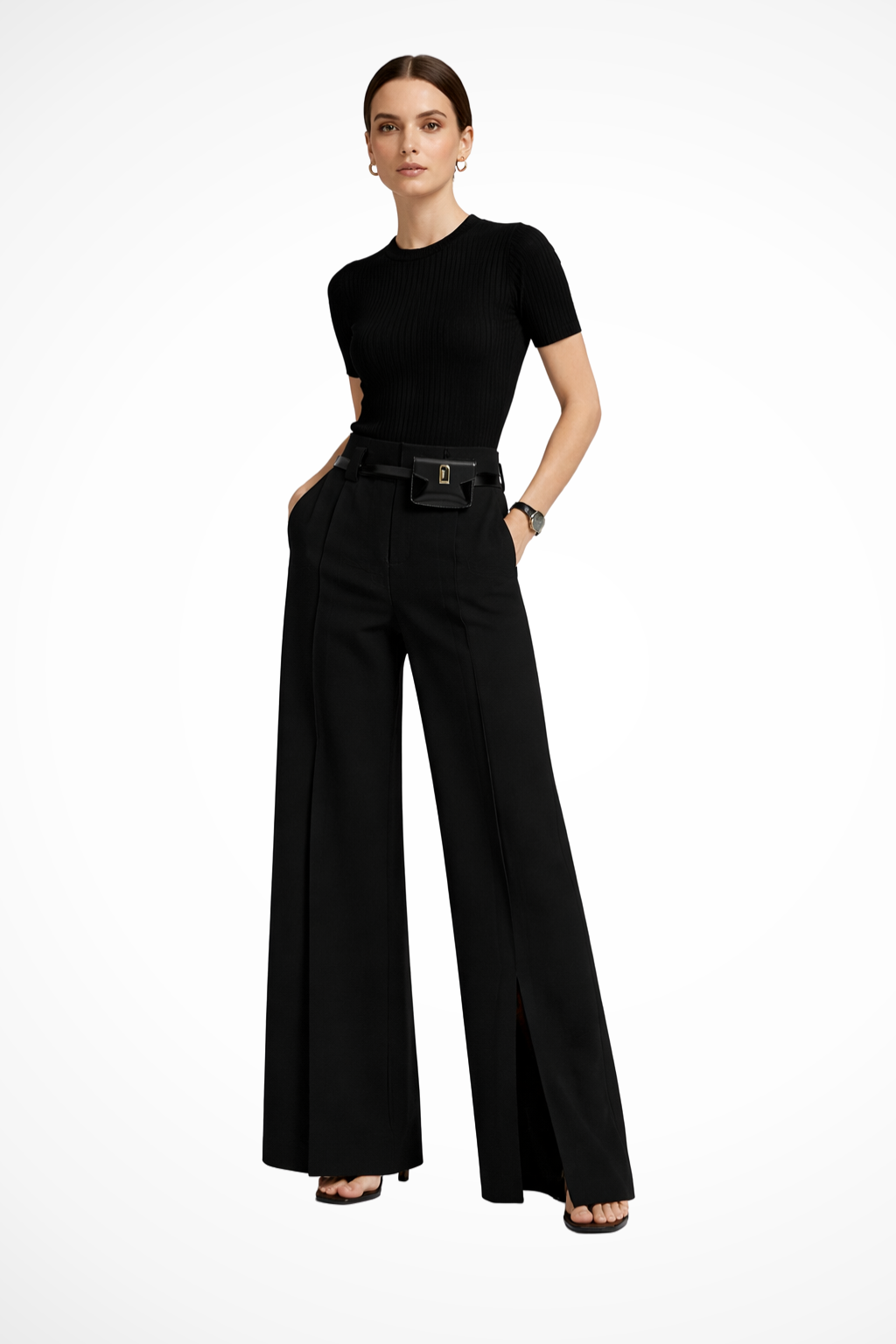 Seraphina | Elegant High Waisted Wide Leg Pants Women