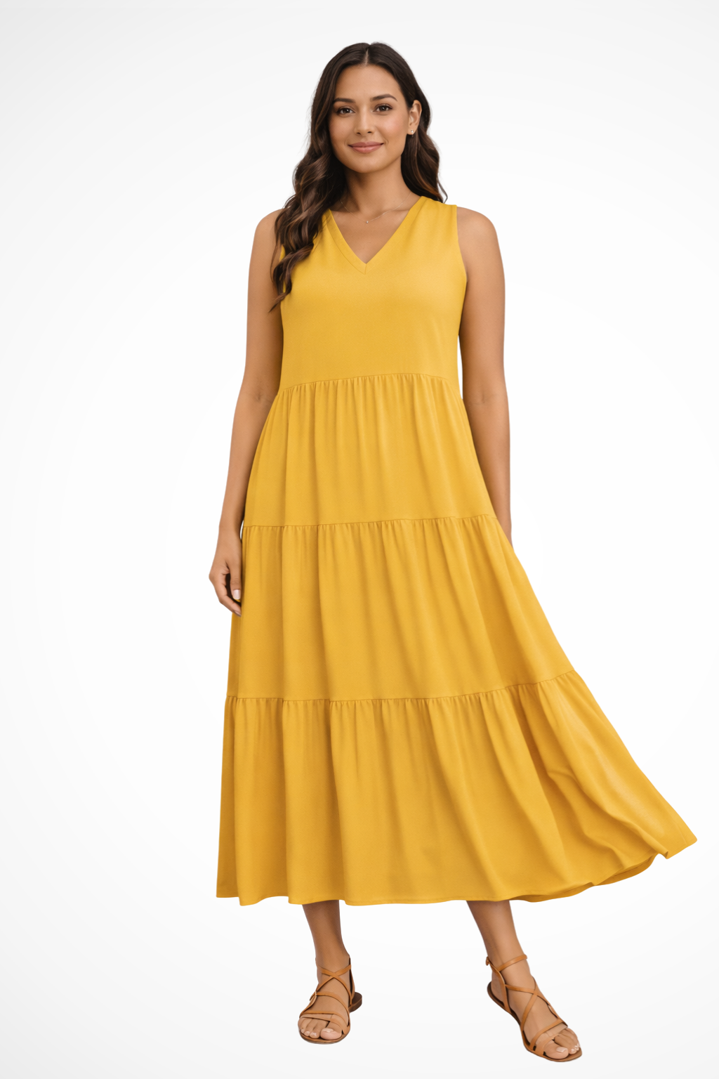 Ophelia | Elegant Tiered V-Neck Maxi Dress