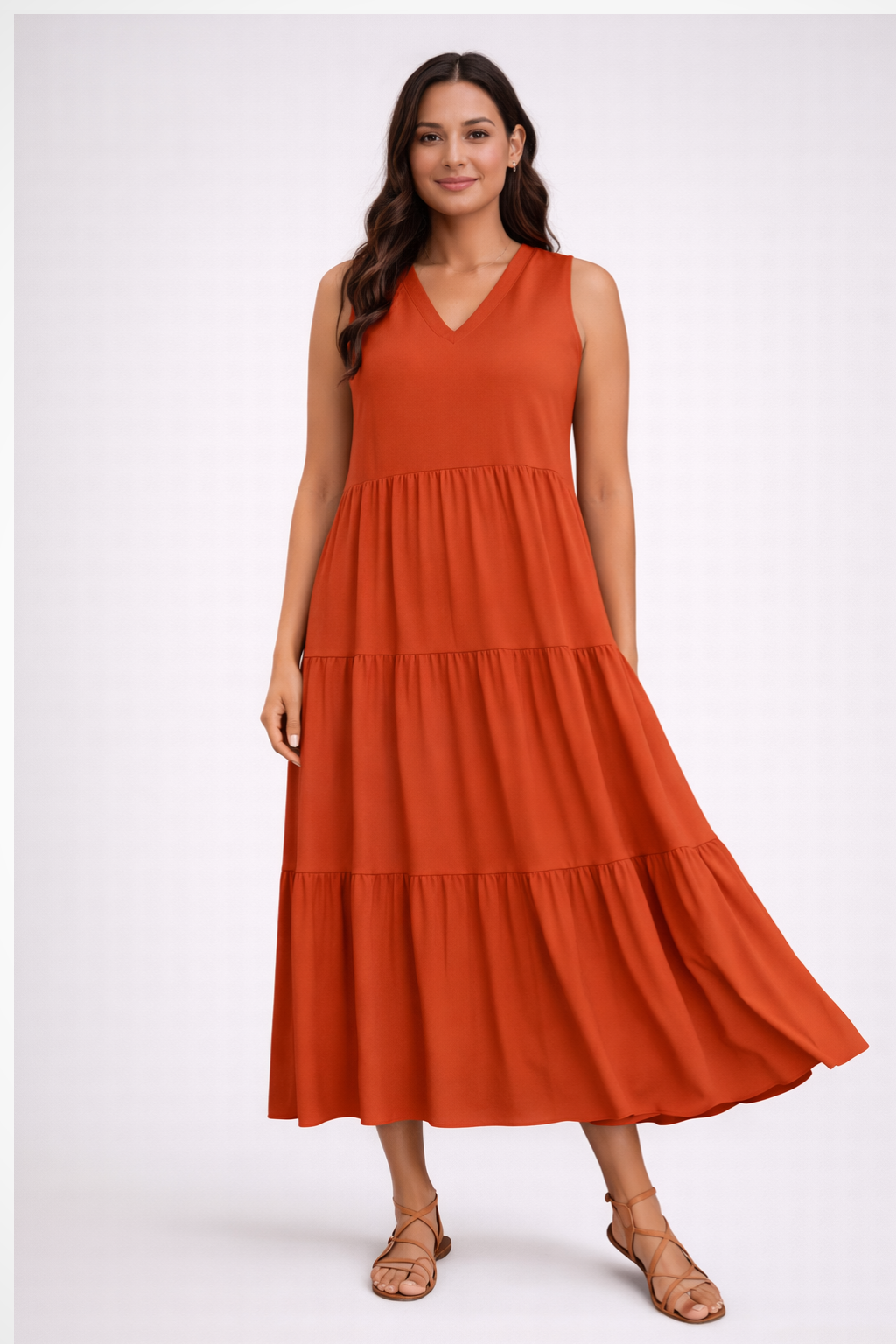 Ophelia | Elegant Tiered V-Neck Maxi Dress