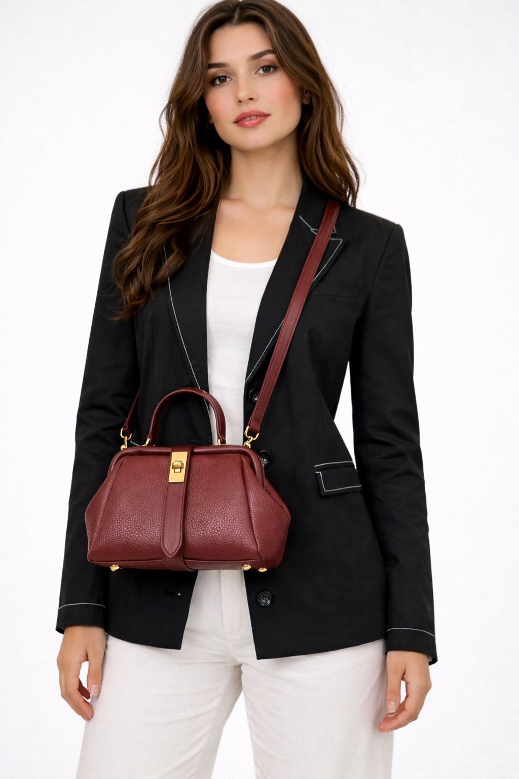 Genevieve | Structured Frame Mini Top Handle Bag