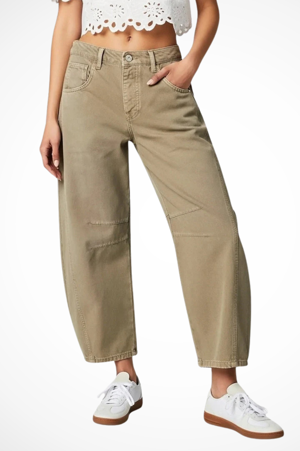 Isabelle | Elegant Wide Leg Seam Detail Denim Jeans
