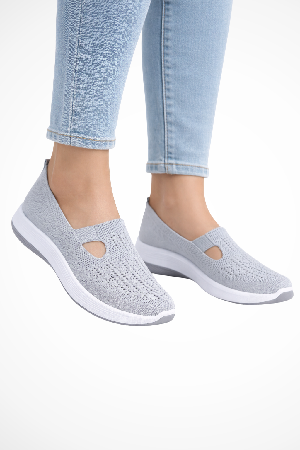 Luneth | Effortless Knit Cutout Slip-On Sneakers
