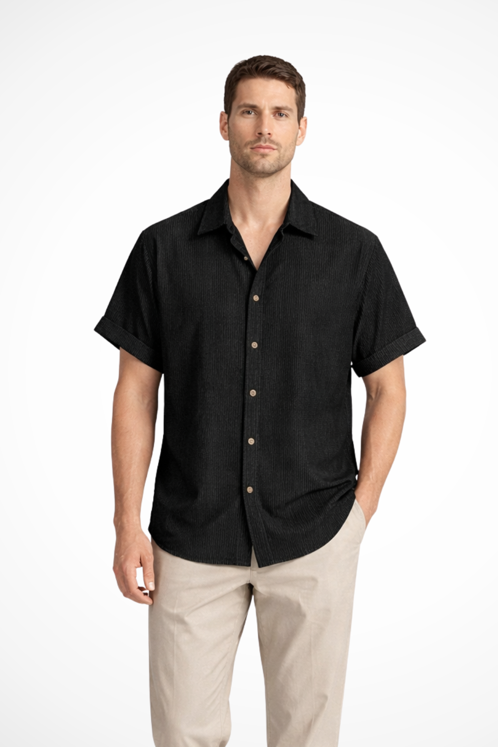 Harrison | Men's Casual Textured Camp Collar Shirt