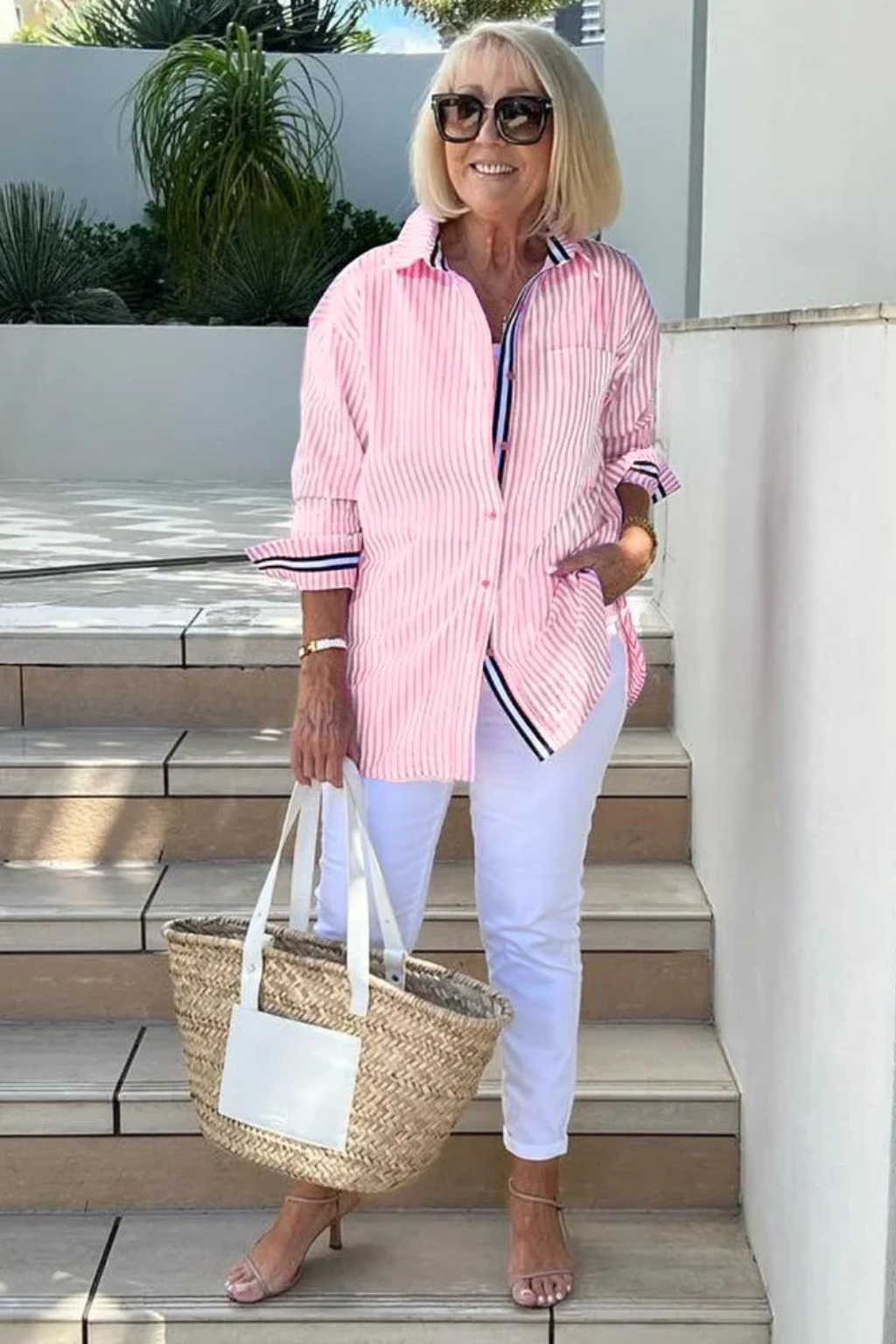 Cordelia | Classic Striped Oversized Button-Front Shirt